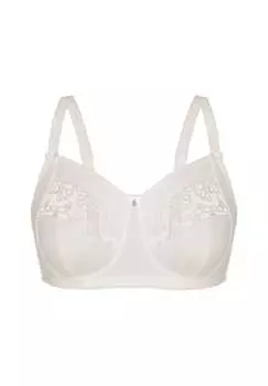 Мягкий бюстгальтер с известной вышивкой Sassa, белый
