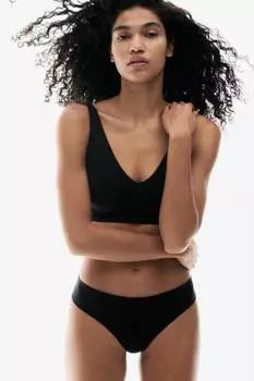 Мягкий бюстгальтер с подкладкой, бесшовный H&M, черный