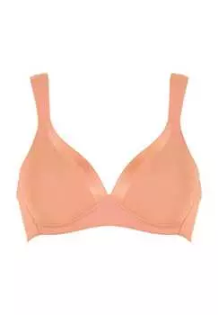 Мягкий бюстгальтер с широкими бретелями без косточек Naturana, розовый