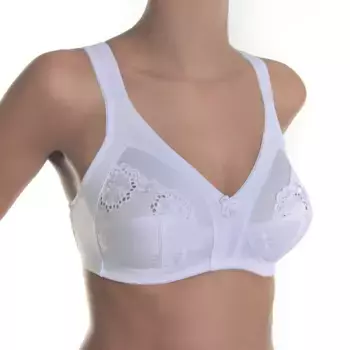 Мягкий бюстгальтер Sassa, привлекательные вставки с вышивкой, белый