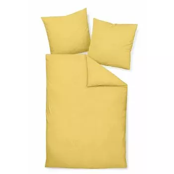 Мягкий чехол на подушку из жатого хлопка Janine Mako Kiss. 80x80 1 шт. ПИАНО 125-23-610 желтый Original Janine