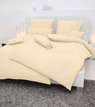 Мягкий чехол на подушку из жатого хлопка Janine Mako Kl.K. 40х40 1 шт. ПИАНО 125-007-600 кремовый Original Janine