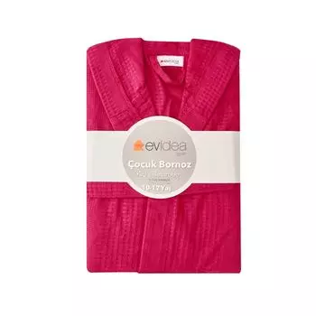 Мягкий детский вафельный халат Evidea — розовый — 6–8 лет