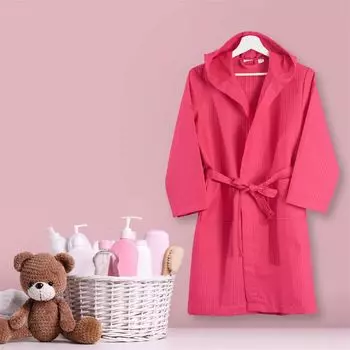Мягкий детский вафельный халат Evideoa — розовый — 8–10 лет Evidea