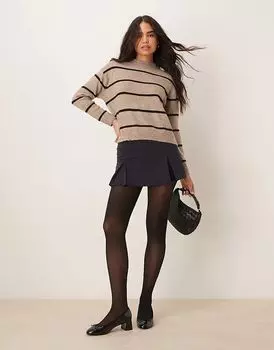 Мягкий джемпер с высоким воротом в овсяном цвете Mango