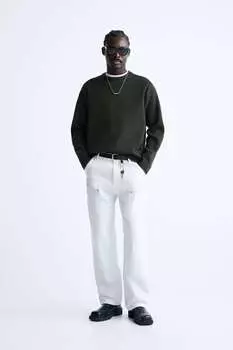 Мягкий фактурный свитер ZARA, хаки