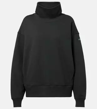 Мягкий хлопковый свитшот из френч терри с эффектом размытости Alo Yoga, Charcoal Green