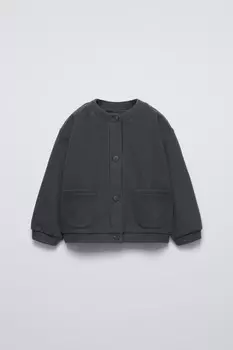 Мягкий кардиган на каждом стилье ZARA, антрацитово-серый