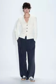 Мягкий кардиган на пуговицах ZARA, экрю