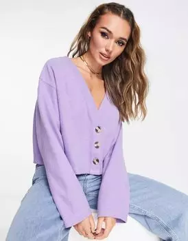 Мягкий кардиган темно-фиолетового цвета ASOS
