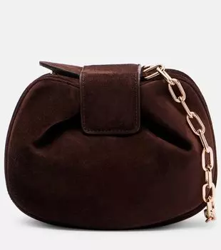 Мягкий клатч из полузамши Gabriela Hearst, темно-коричневый