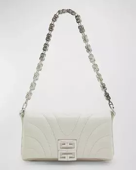 Мягкий кошелек 4G на цепочке из стеганой кожи Givenchy, цвет Ivory