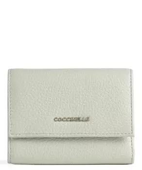 Мягкий кошелек металлик из зерненой кожи Coccinelle, зеленый