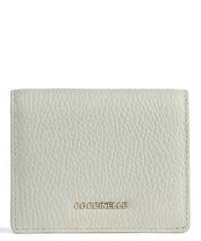 Мягкий кошелек металлик из зерненой кожи Coccinelle, зеленый