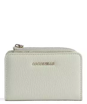 Мягкий кошелек металлик из зерненой кожи Coccinelle, зеленый