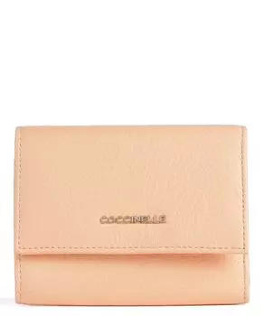 Мягкий кошелек металлик из зерненой кожи Coccinelle, оранжевый