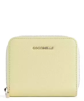 Мягкий кошелек металлик из зерненой кожи Coccinelle, желтый