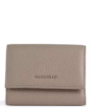 Мягкий кошелек металлик из зерненой кожи Coccinelle, коричневый