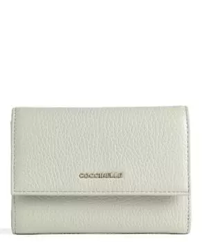 Мягкий кошелек металлик из зерненой кожи Coccinelle, зеленый