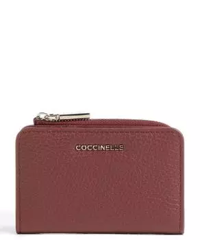 Мягкий кошелек металлик из зерненой кожи Coccinelle, коричневый