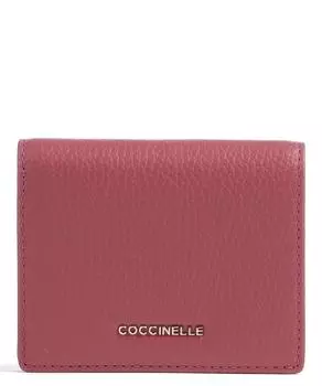 Мягкий кошелек металлик из зерненой кожи Coccinelle, розовый