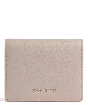 Мягкий кошелек металлик из зерненой кожи Coccinelle, бежевый