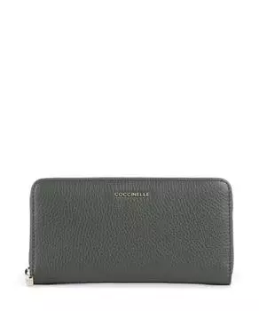 Мягкий кошелек металлик из зерненой кожи Coccinelle, зеленый