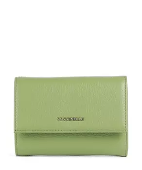 Мягкий кошелек металлик из зерненой кожи Coccinelle, зеленый
