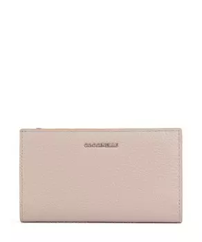 Мягкий кошелек металлик из зерненой кожи Coccinelle, розовый