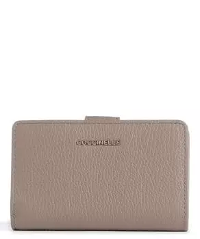 Мягкий кошелек металлик из зерненой яловой кожи Coccinelle, коричневый