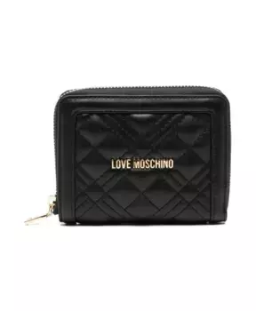 Мягкий кошелек с золотым логотипом Love Moschino, черный