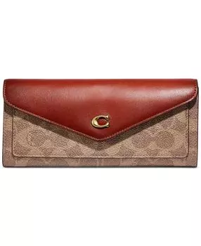 Мягкий кошелек wyn из парусины с покрытием signature COACH, мульти