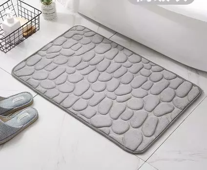 Мягкий коврик для ванной из пены с эффектом памяти Pebble, нескользящий коврик для душа для мастеров, 50 * 80 см / серый ele eleoption