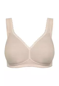Мягкий кружевной бесшовный бюстгальтер крючком для женщин Susa, светло-бежевый