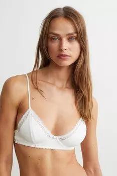 Мягкий кружевной бюстгальтер H&M, белый