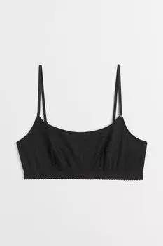 Мягкий кружевной бюстгальтер H&amp;M, черный