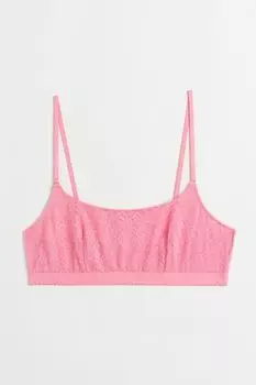 Мягкий кружевной бюстгальтер H&amp;M, розовый