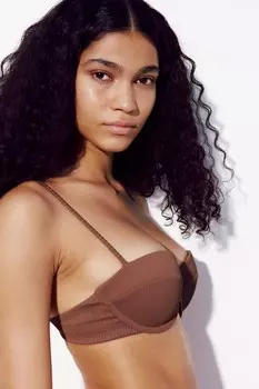 Мягкий лиф бикини балкона H&M, коричневый
