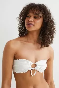 Мягкий лиф бикини-бандо H&amp;M, белый
