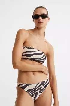 Мягкий лиф бикини-бандо H&amp;M, светло-бежевый/узор