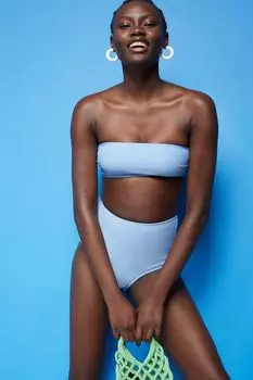 Мягкий лиф бикини-бандо H&amp;M, светло-синий