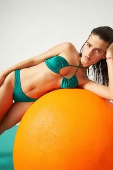 Мягкий лиф бикини-бандо H&amp;M, темно-бирюзовый