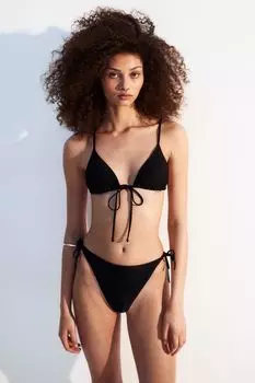 Мягкий лиф бикини с треугольными чашечками H&M, черный