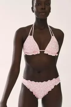 Мягкий лиф бикини с треугольными чашечками H&M, розовый