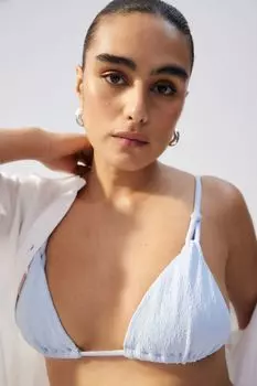 Мягкий лиф бикини с треугольными чашечками H&M, синий
