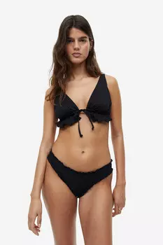 Мягкий лиф бикини с треугольными чашечками H&M, черный