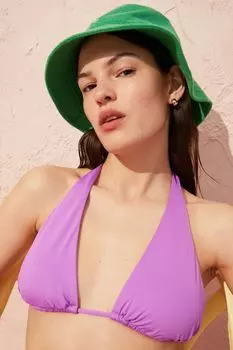 Мягкий лиф бикини с треугольными чашечками H&amp;M, фиолетовый