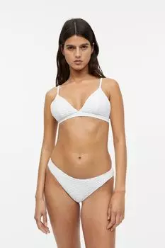 Мягкий лиф бикини с треугольными чашечками H&M, белый