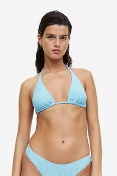 Мягкий лиф бикини с треугольными чашечками H&M, светло-бирюзовый
