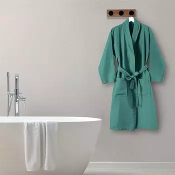 Мягкий мужской вафельный халат Evidea - мятный - L / XL